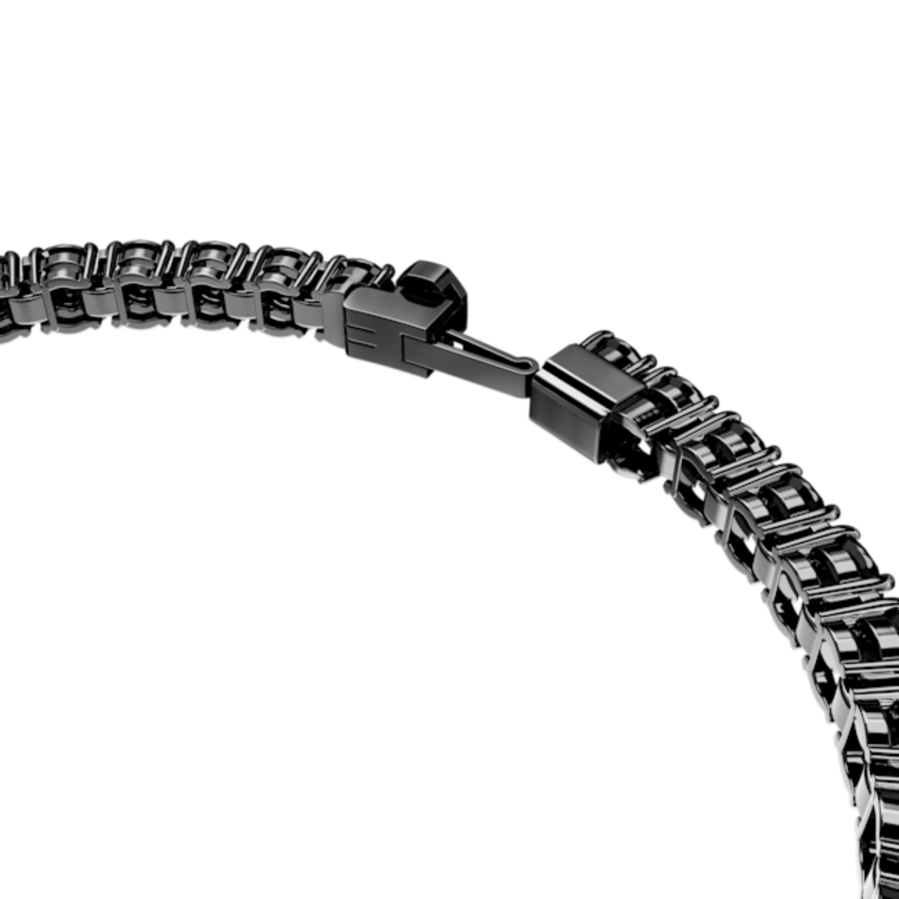 Resim Matrix Tennis Bileklik, Yuvarlak kesim, Siyah, Rutenyum kaplama