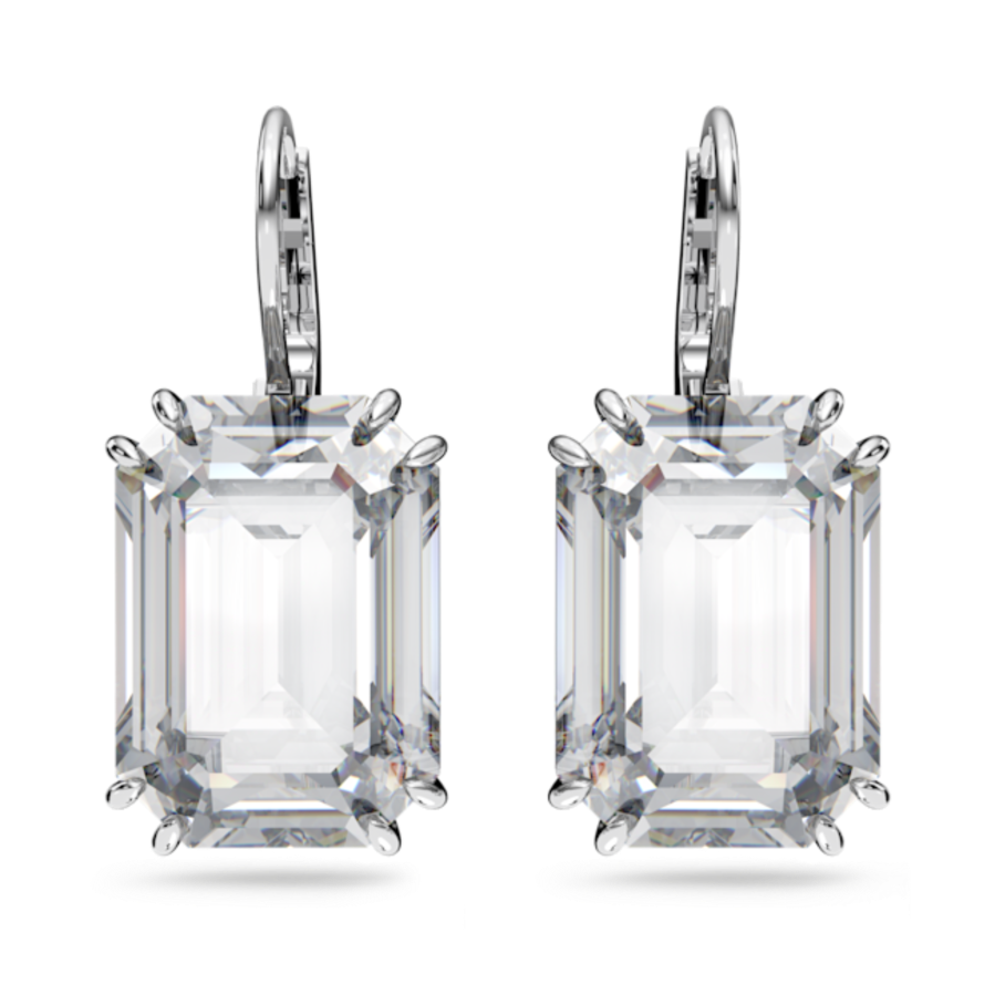 Resim Millenia damla küpeler, Sekizgen kesim, Beyaz, Rodyum kaplama