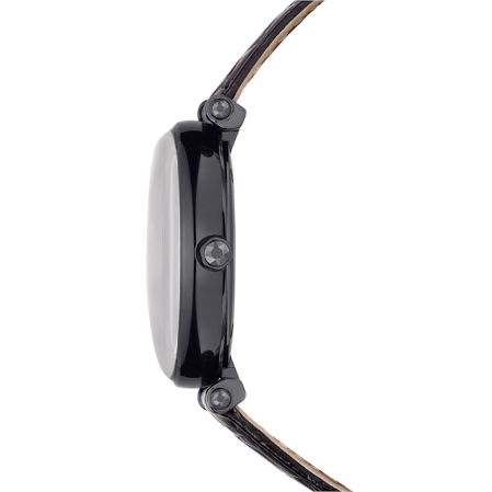 Resim Crystalline Wonder Saat, İsviçre Üretimi, Deri kayış, Siyah, Siyah yüzey