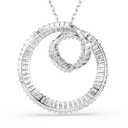 Resim Matrix Kolye, Baget kesim, Beyaz, Rodyum kaplama