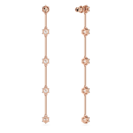 Resim Constella damla küpeler, Yuvarlak kesim, Beyaz, Pembe altın rengi kaplama