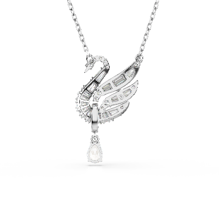 Resim Swan Vienna Kolye, Kuğu, Beyaz, Rodyum kaplama