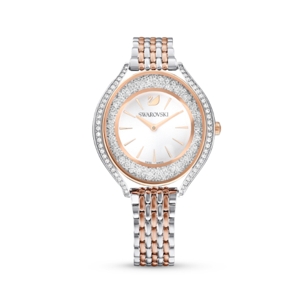 Resim Crystalline Aura Saat, İsviçre Üretimi, Metal bileklik, Rose Altın tonu, Karışık metal yüzey