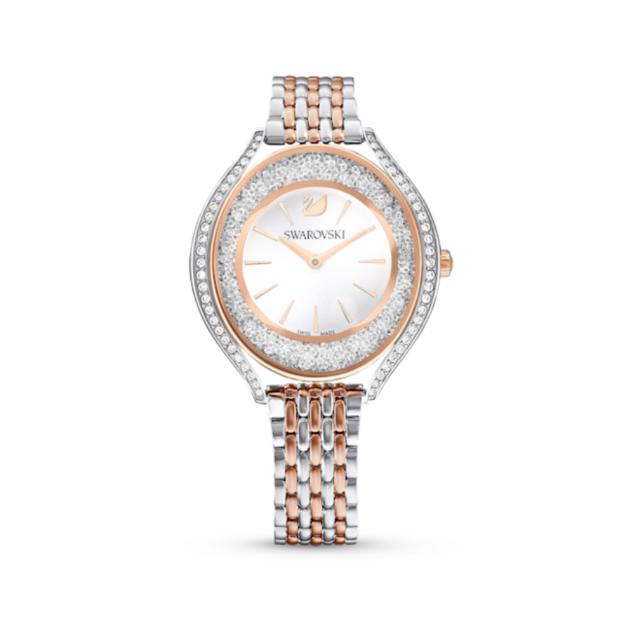 Resim Crystalline Aura Saat, İsviçre Üretimi, Metal bileklik, Rose Altın tonu, Karışık metal yüzey