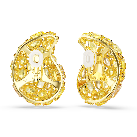 Resim Gema Klipsli Küpeler, Sarı, Altın rengi kaplama