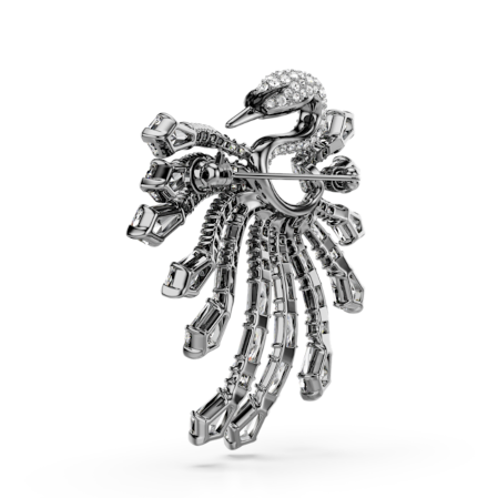 Resim The Vienna Collection Broş, Kuğu, Beyaz, Rutenyum kaplama