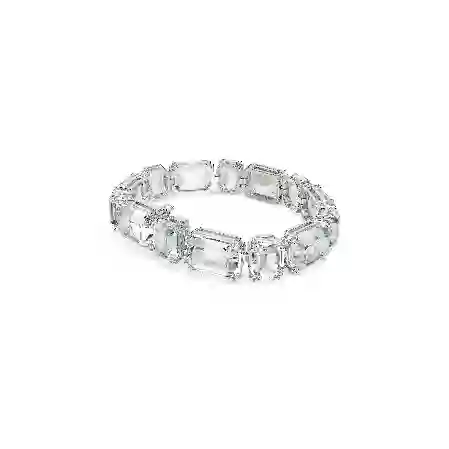 Resim Millenia Tennis bileklik, Sekizgen kesim, Beyaz, Rodyum kaplama