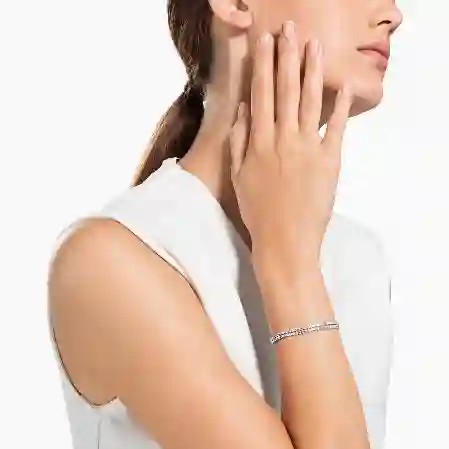 Resim Subtle Tennis bileklik, Yuvarlak kesim, Beyaz, Rodyum kaplama