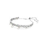 Resim Ariana Grande x Swarovski Bileklik, Kristal inci, Yuvarlak kesim, Beyaz, Rodyum kaplama