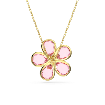 Resim Florere Kolye, Çiçek, Küçük, Pembe, Altın rengi kaplama