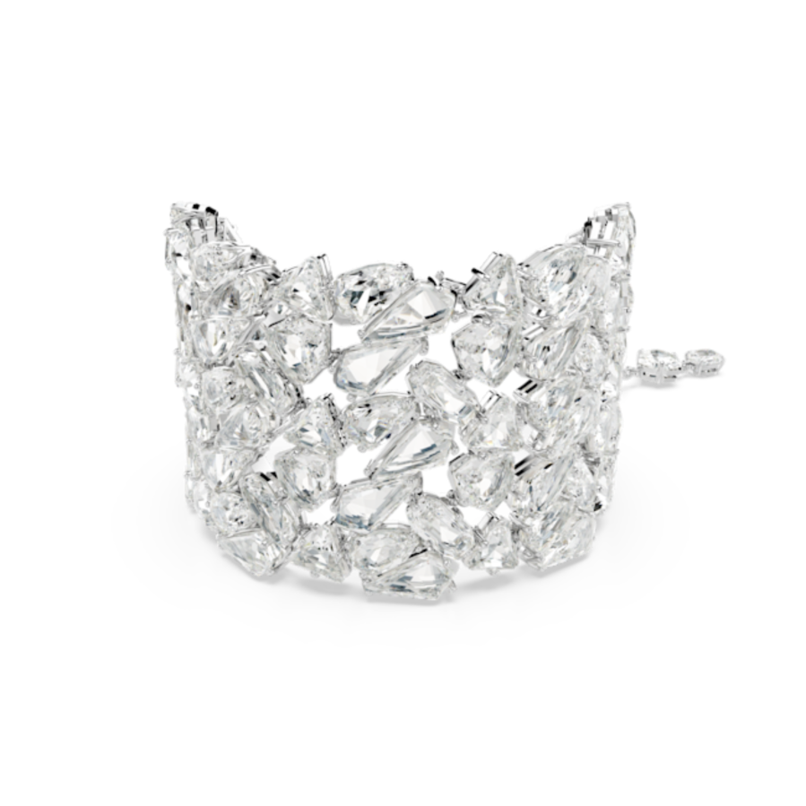 Resim Mesmera Wide Bileklik, Karışık kesimler, Beyaz, Rodyum kaplama