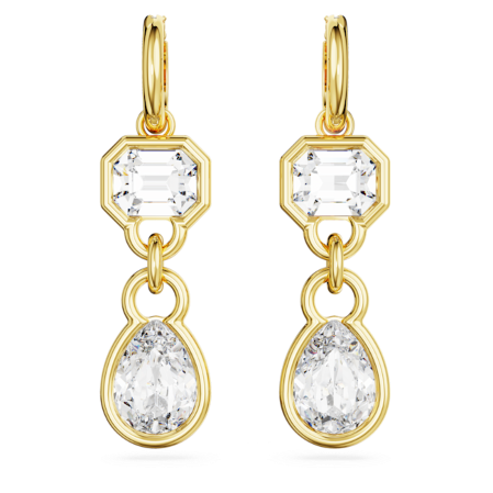 Resim Imber damla küpeler, Karışık kesimler, Beyaz, Altın rengi kaplama