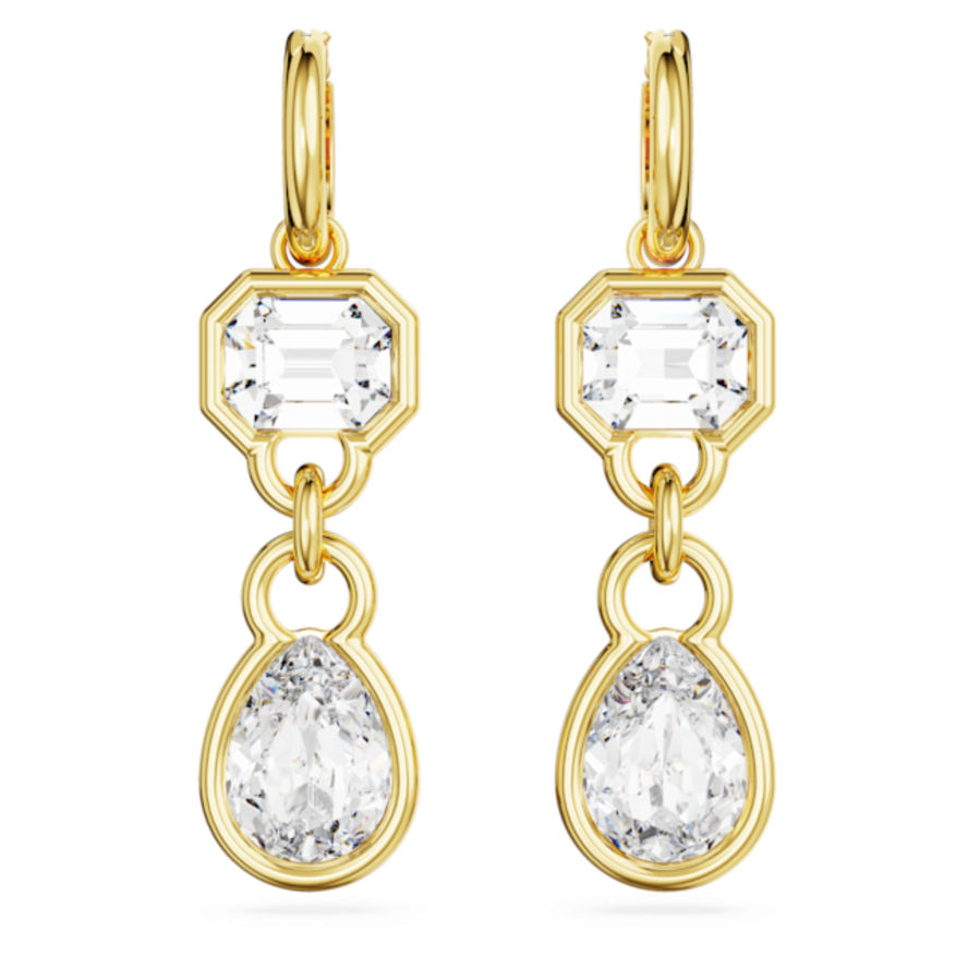 Resim Imber damla küpeler, Karışık kesimler, Beyaz, Altın rengi kaplama