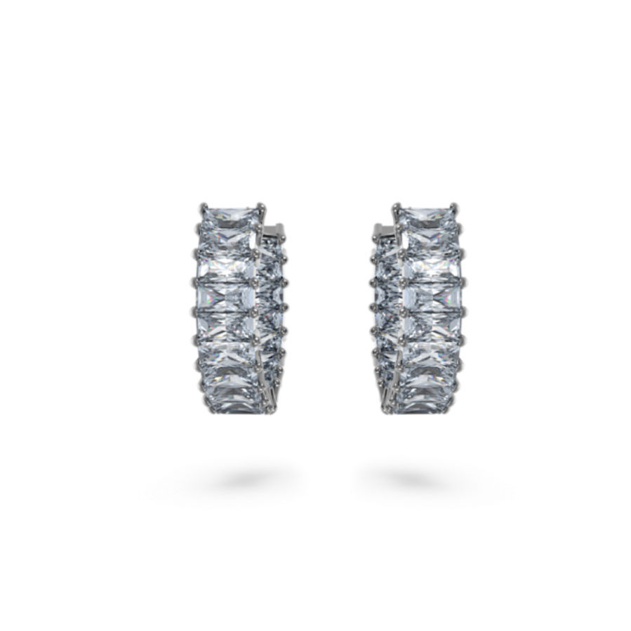 Resim Matrix halka küpeler, Baget kesim, Gri, Rutenyum kaplama