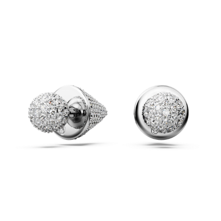 Resim Sublima düğme Küpeler, Ay, Beyaz, Rodyum kaplama