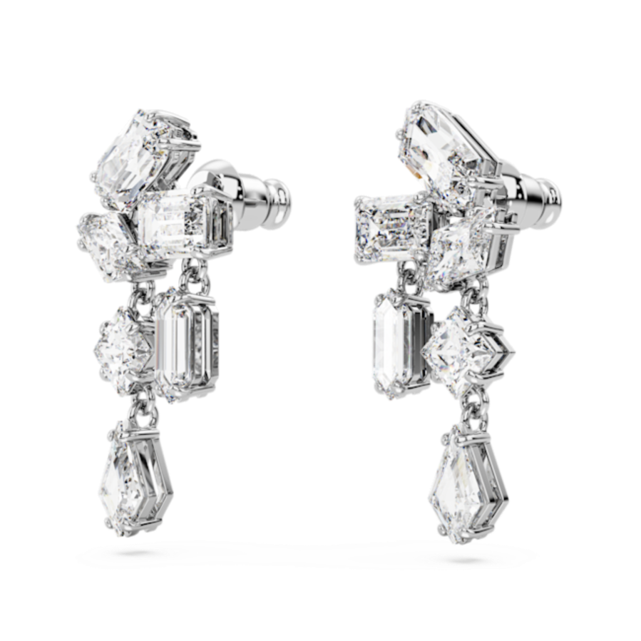 Resim Mesmera damla küpeler, Karışık kesimler, Beyaz, Rodyum kaplama