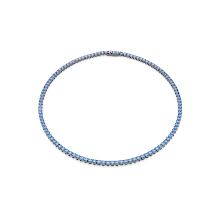 Resim Matrix Tennis kolye, Yuvarlak kesim, Mavi, Rutenyum kaplama