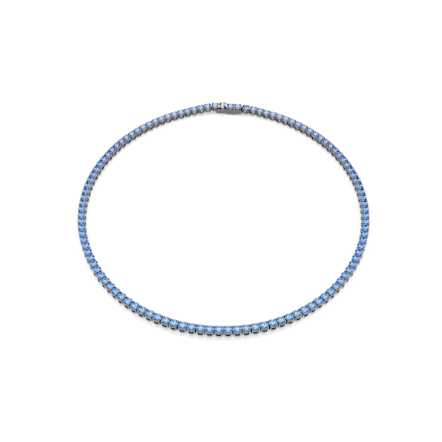 Resim Matrix Tennis kolye, Yuvarlak kesim, Mavi, Rutenyum kaplama