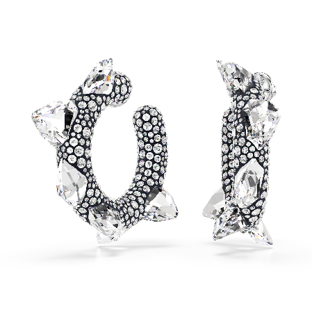 Resim Sublima halka küpeler, Çivi, Beyaz, Rodyum kaplama