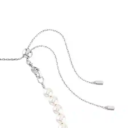 Resim Ariana Grande x Swarovski Tennis gerdanlık, Karışık kesimler, Kristal inci, Kalp, Beyaz, Rodyum kaplama