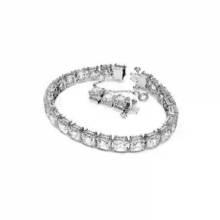 Resim Millenia Bileklik, Kare kesim, Küçük, Beyaz, Rodyum kaplama