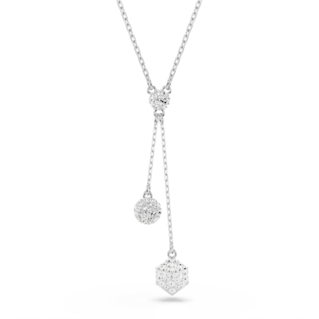 Resim Dextera Y Kolye, Yuvarlak kesim, Küre ve küp, Beyaz, Rodyum kaplama