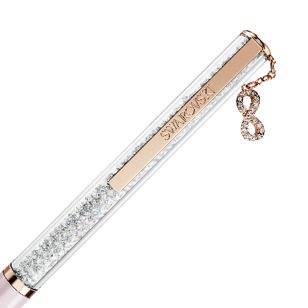 Resim Crystalline Silk Tükenmez Kalem, Infinity, Pembe lakeli, pembe altın rengi kaplama