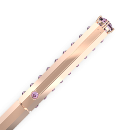 Resim Tükenmez Kalem, Klasik, Pembe, Pembe altın rengi kaplama