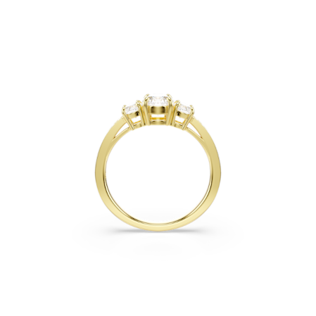 Resim Stilla Attract Yüzük, Yuvarlak kesim, Beyaz, Altın rengi kaplama