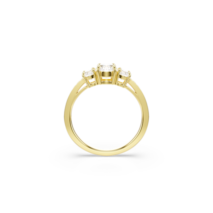 Resim Stilla Attract Yüzük, Yuvarlak kesim, Beyaz, Altın rengi kaplama