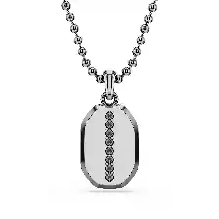 Resim Dextera Octagon Kolye, Sekizgen şekil, Yuvarlak kesim, Siyah, Rutenyum kaplama