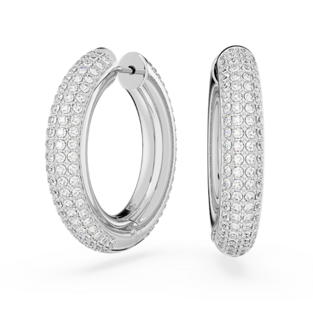 Resim Dextera halka küpeler, Orta, Beyaz, Rodyum kaplama