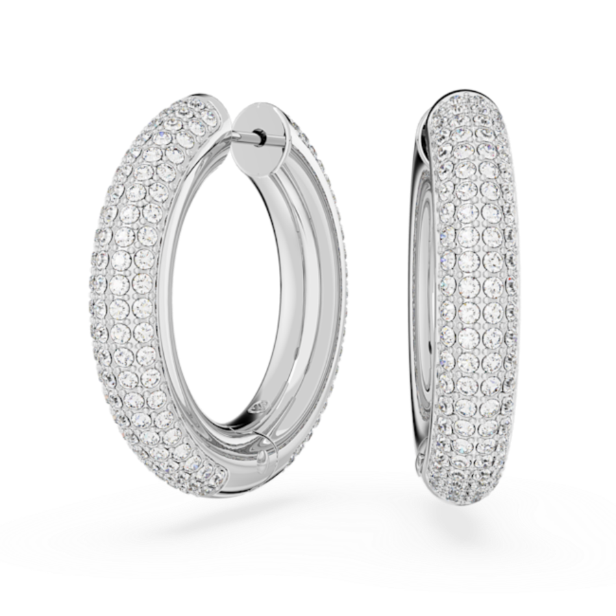 Resim Dextera halka küpeler, Orta, Beyaz, Rodyum kaplama