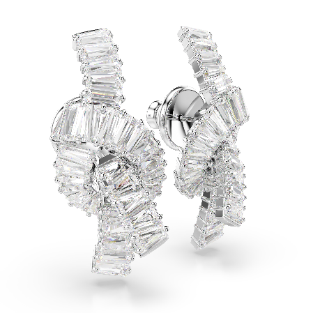 Resim Matrix Küpeler, Baget kesim, Düğüm, Beyaz, Rodyum kaplama