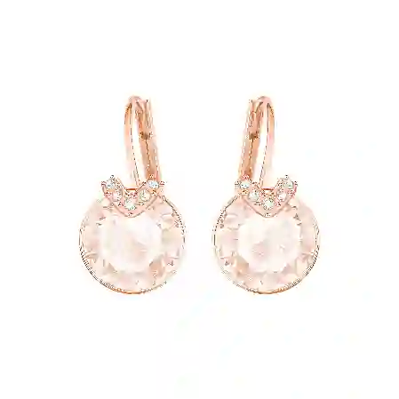 Resim Bella V damla küpeler, Yuvarlak kesim, Altın Rengi, Pembe altın rengi kaplama