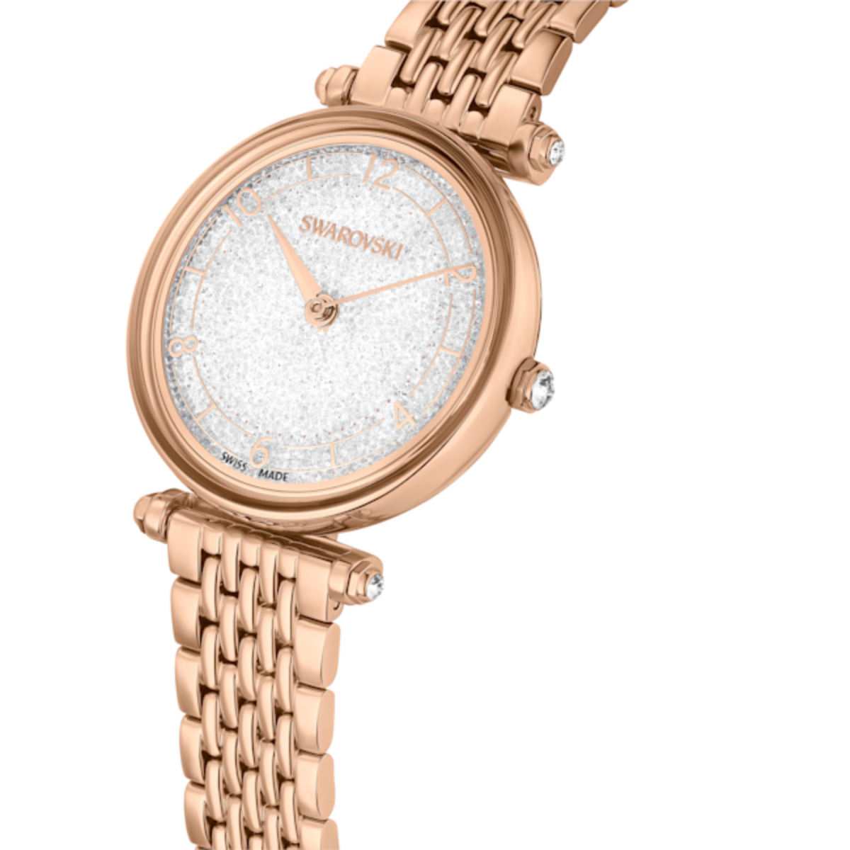 Resim Crystalline wonder Saat, İsviçre Üretimi, Metal bileklik, Rose Altın tonu, Pembe altın rengi yüzey