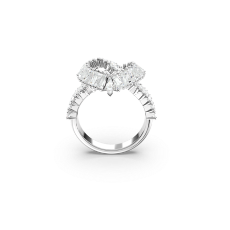 Resim Matrix Yüzük, Karışık kesimler, Kalp, Beyaz, Rodyum kaplama