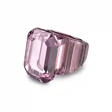 Resim Lucent Kokteyl Yüzüğü, Sekizgen kesim, Pembe