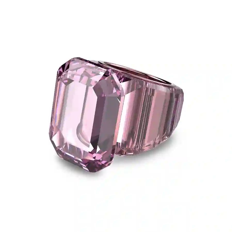 Resim Lucent Kokteyl Yüzüğü, Sekizgen kesim, Pembe