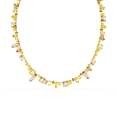 Resim Gema Dizi Kolye, Karışık kesimler, Sarı, Altın rengi kaplama