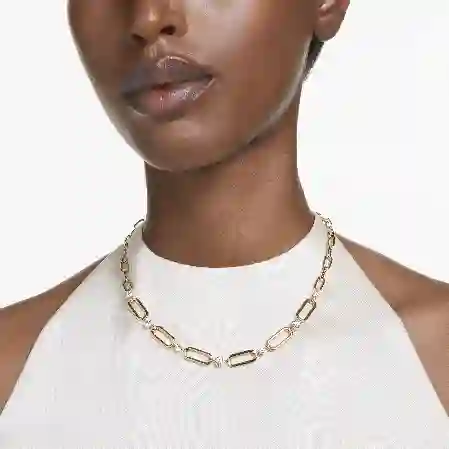 Resim Constella Kolye, Beyaz, Altın rengi kaplama