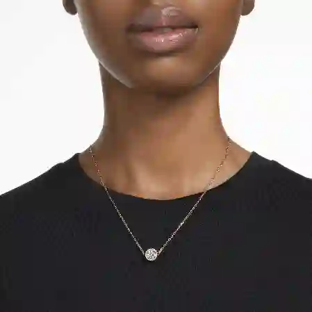 Resim Constella Kolye, Yuvarlak kesim, Pavé, Beyaz, Pembe altın rengi kaplama