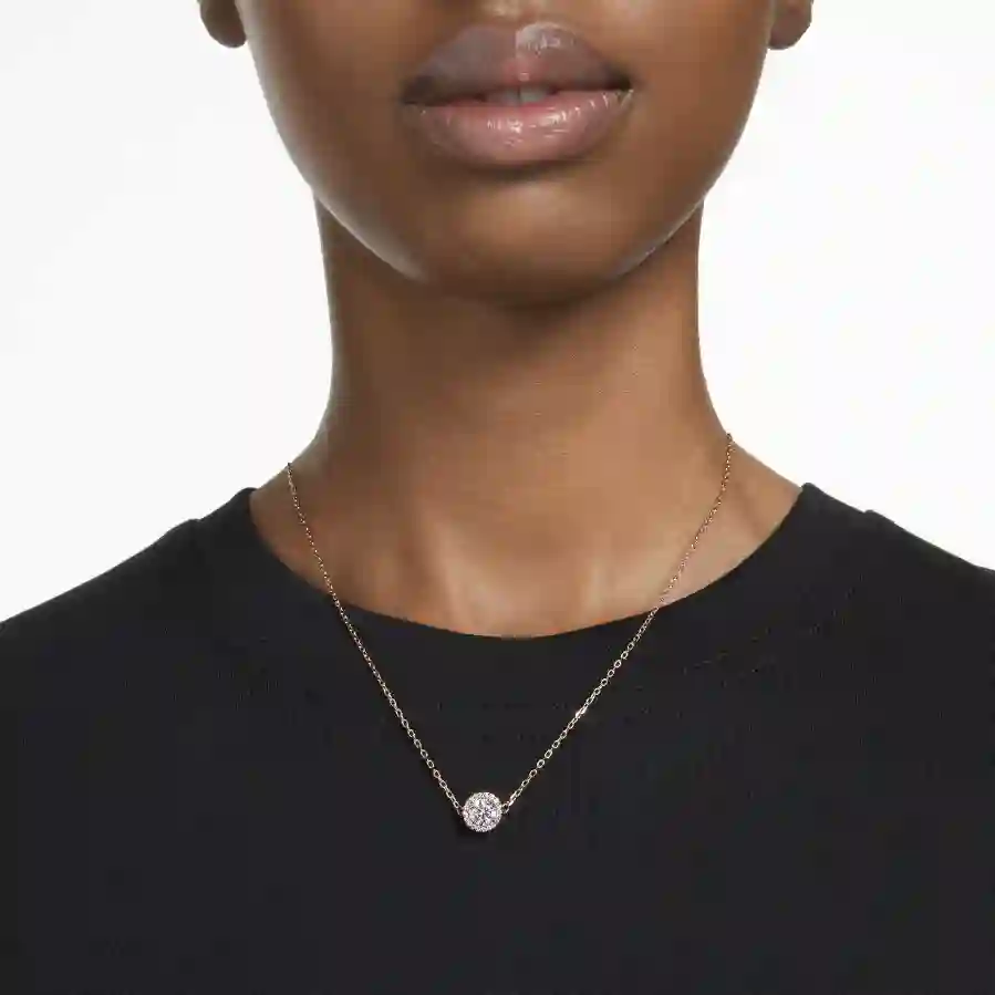 Resim Constella Kolye, Yuvarlak kesim, Pavé, Beyaz, Pembe altın rengi kaplama