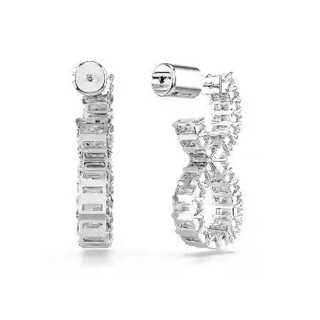 Resim Hyperbola halka küpeler, Infinity, Beyaz, Rodyum kaplama